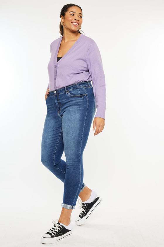 Kali Mid Rise Ankle Skinny Jeans (Plus Size) - Official Kancan USA