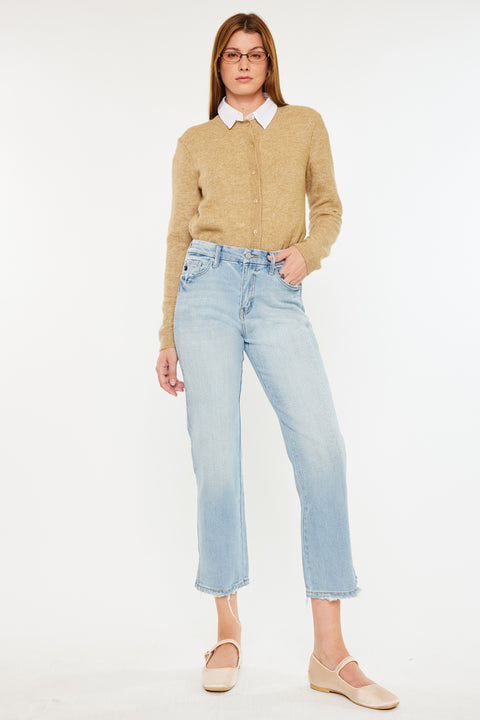 Lane High Rise Cropped Straight Leg  Jeans