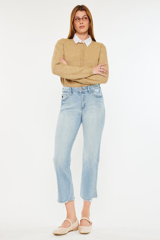 Lane High Rise Cropped Straight Leg  Jeans