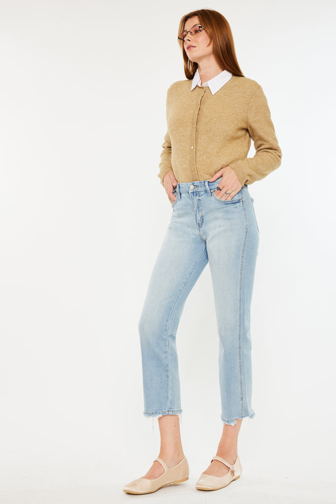 Lane High Rise Cropped Straight Leg  Jeans