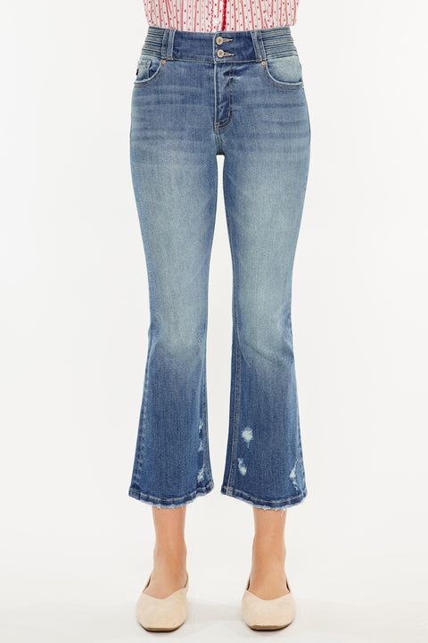 Hillary High Rise Cropped Flare Jeans - Official Kancan USA