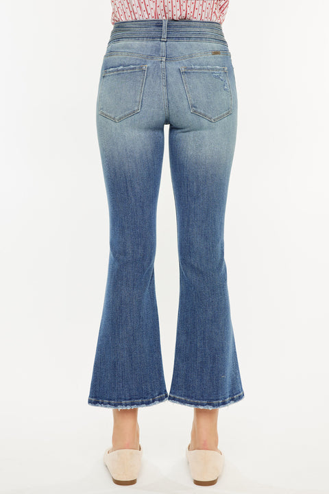 Hillary High Rise Cropped Flare Jeans - Official Kancan USA