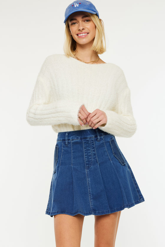 Sandy High Rise Pleated Mini Skort