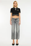 Chai Mid Rise Cropped Straight Jeans