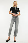 Chai Mid Rise Cropped Straight Jeans