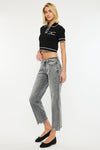 Chai Mid Rise Cropped Straight Jeans