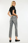 Chai Mid Rise Cropped Straight Jeans