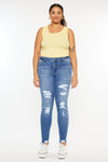 Summer Mid Rise Super Skinny Jeans (Plus Size) - Official Kancan USA