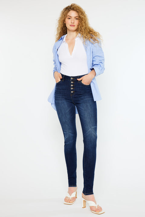 Candice High Rise Super Skinny Jeans - Curvy - Official Kancan USA