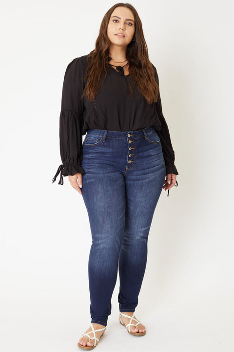 Tabetha High Rise Curvy Fit Jeans (Plus Size) - Official Kancan USA