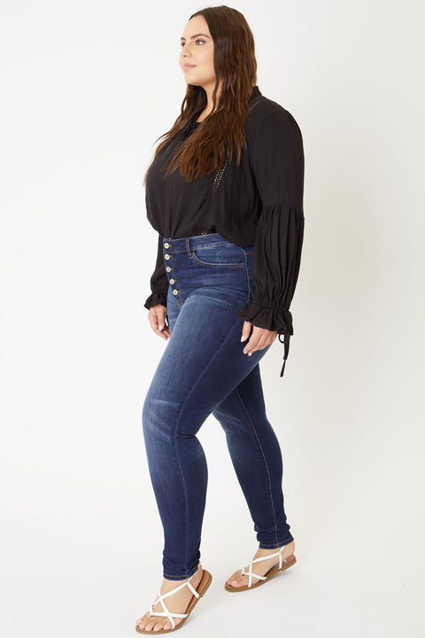 Tabetha High Rise Curvy Fit Jeans (Plus Size) - Official Kancan USA