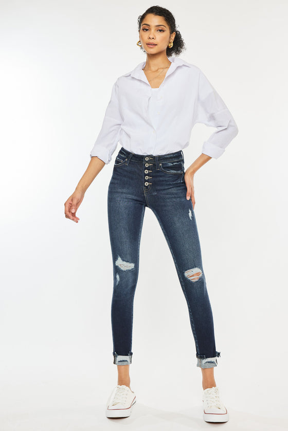 Norah High Rise Ankle Skinny Jeans - Official Kancan USA