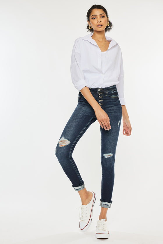 Norah High Rise Ankle Skinny Jeans - Official Kancan USA