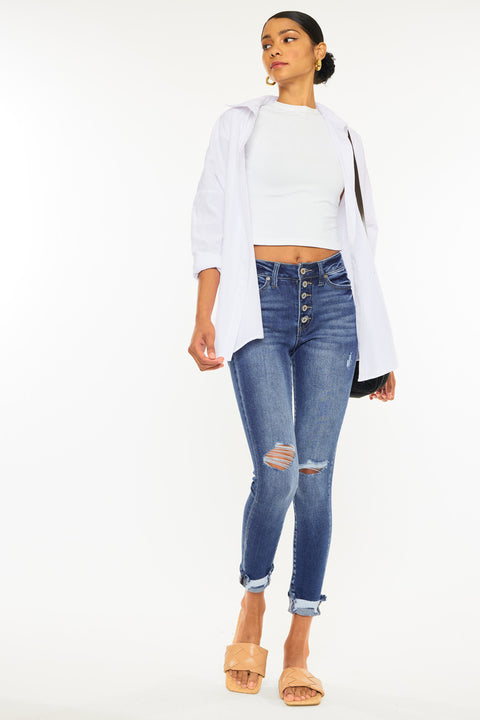 Norah High Rise Ankle Skinny Jeans - Official Kancan USA