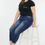 Jewels Mid Rise Ankle Skinny Jeans (Plus Size) - Official Kancan USA