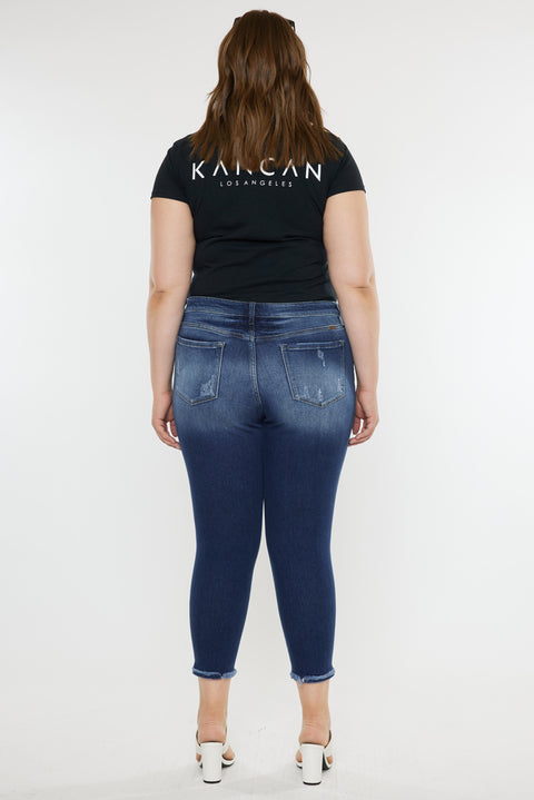 Jewels Mid Rise Ankle Skinny Jeans (Plus Size) - Official Kancan USA