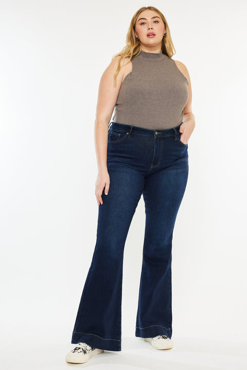 Nancy High Rise Flare Jeans (Plus Size) - Official Kancan USA