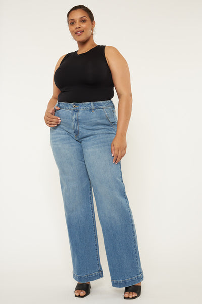 Martha High Rise Trouser Wide Leg Jeans – Official Kancan USA