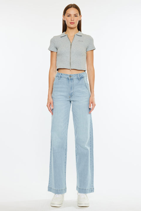 Celine Ultra High Rise Wide Leg Jeans