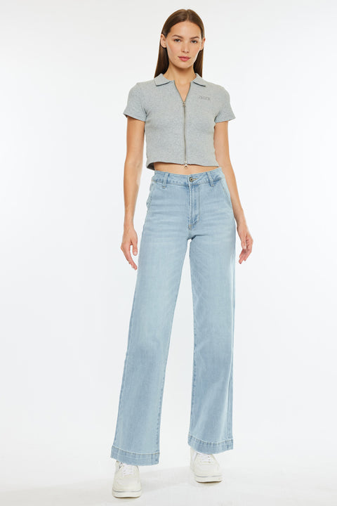 Celine Ultra High Rise Wide Leg Jeans