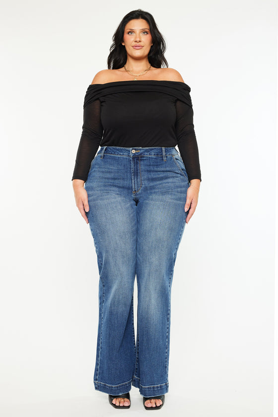 Jewel High Rise Slim Crop Straight Jeans (Plus Size)