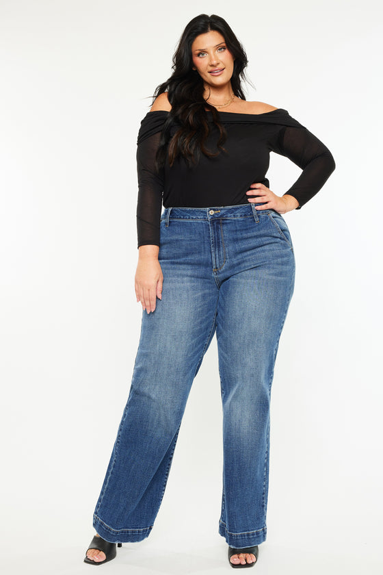 Jewel High Rise Slim Crop Straight Jeans (Plus Size)