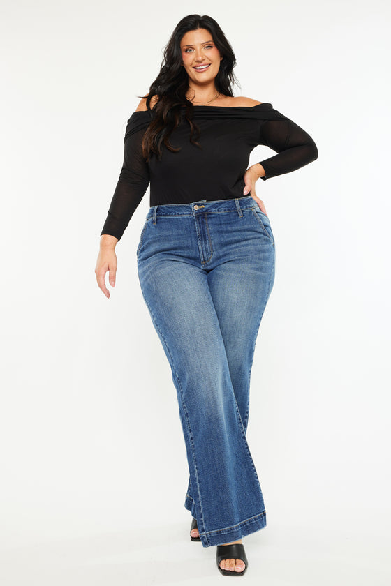 Jewel High Rise Slim Crop Straight Jeans (Plus Size)