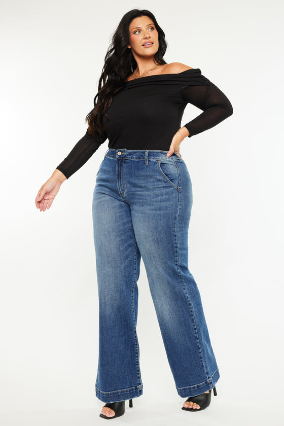 Jewel High Rise Slim Crop Straight Jeans (Plus Size)