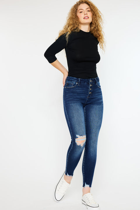 Milo High Rise Ankle Skinny Jeans - Curvy - Official Kancan USA