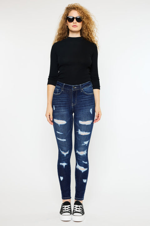 Monroe High Rise Super Skinny Jeans - Curvy - Official Kancan USA