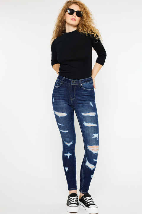 Monroe High Rise Super Skinny Jeans - Curvy - Official Kancan USA