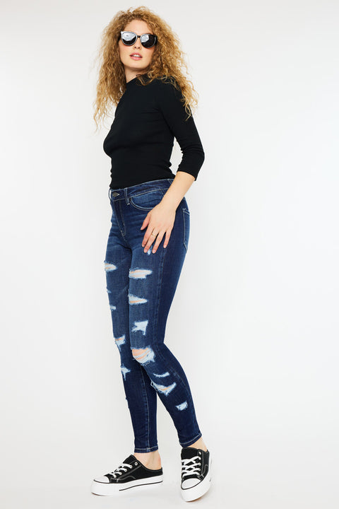 Monroe High Rise Super Skinny Jeans - Curvy - Official Kancan USA