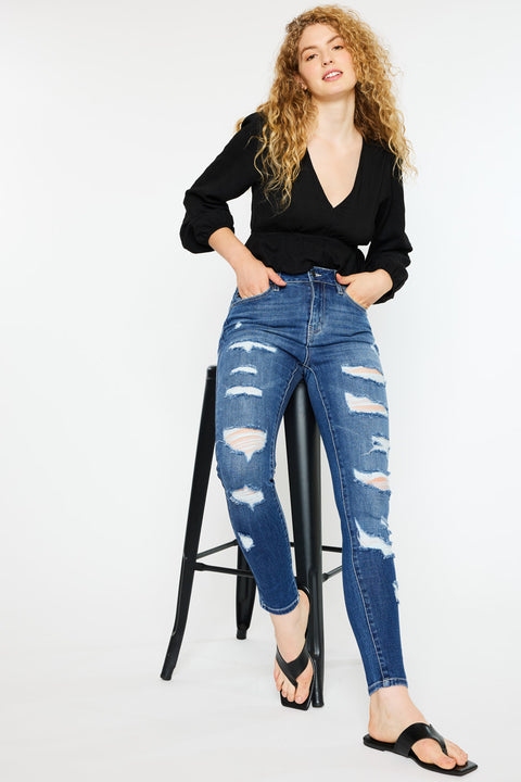 Monroe High Rise Super Skinny Jeans - Curvy - Official Kancan USA