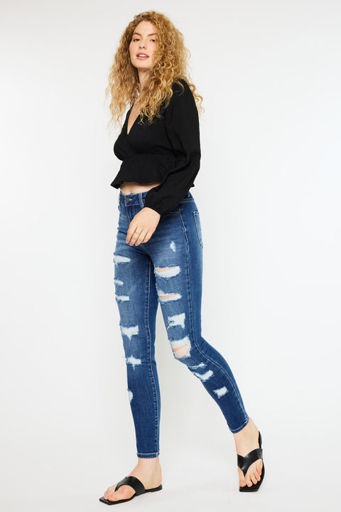 Monroe High Rise Super Skinny Jeans - Curvy - Official Kancan USA