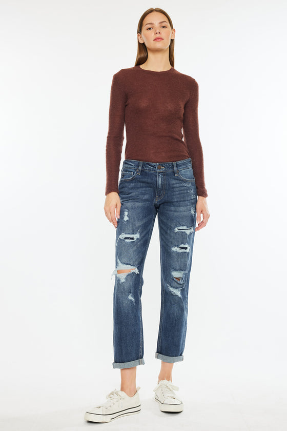 Devika Mid Rise Boyfriend Jeans