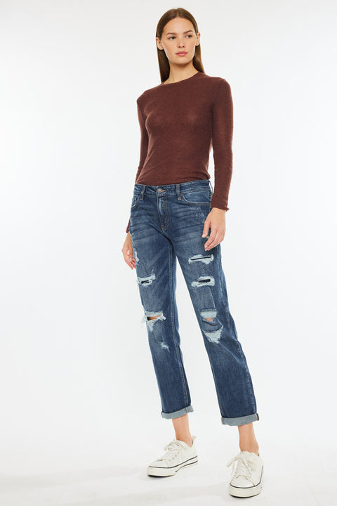 Devika Mid Rise Boyfriend Jeans