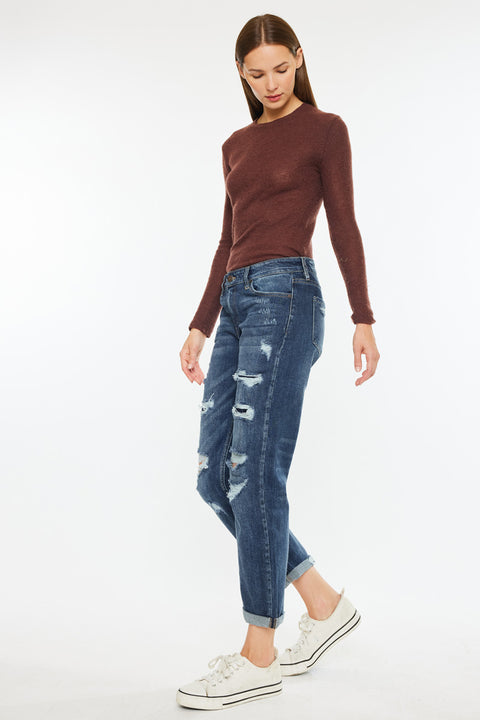 Devika Mid Rise Boyfriend Jeans