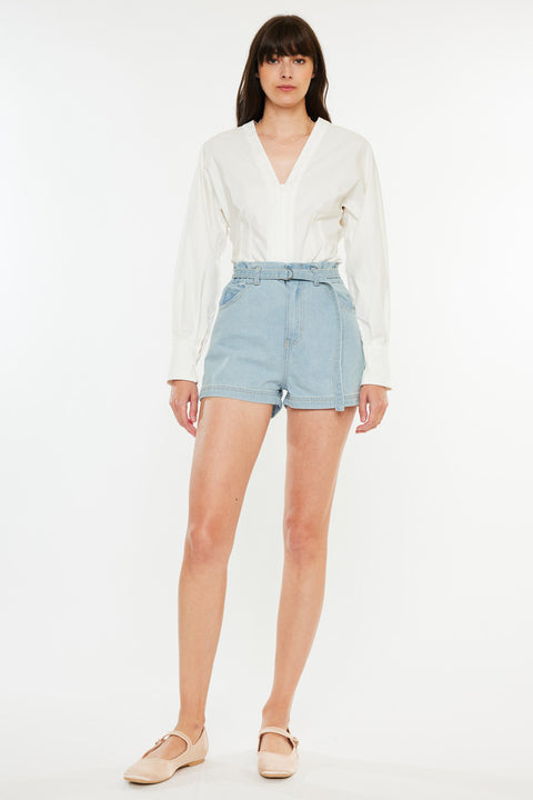 Eliana Ultra High Rise Belted Paperbag Shorts - Official Kancan USA