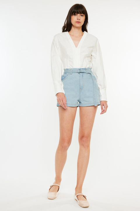 Eliana Ultra High Rise Belted Paperbag Shorts - Official Kancan USA