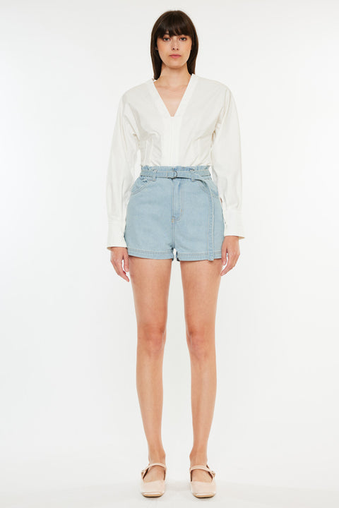 Eliana Ultra High Rise Belted Paperbag Shorts - Official Kancan USA