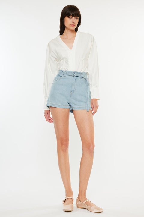 Eliana Ultra High Rise Belted Paperbag Shorts - Official Kancan USA