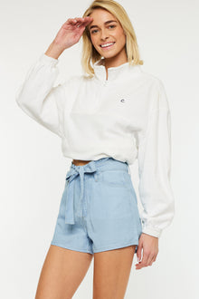  Asher Ultra High Rise Belted Paper-Bag Shorts