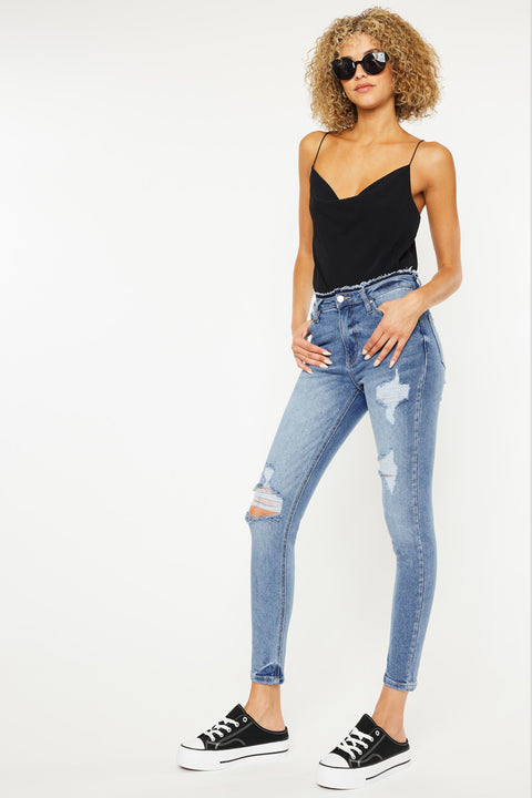 Chanell High Rise Ankle Skinny Jeans - Official Kancan USA