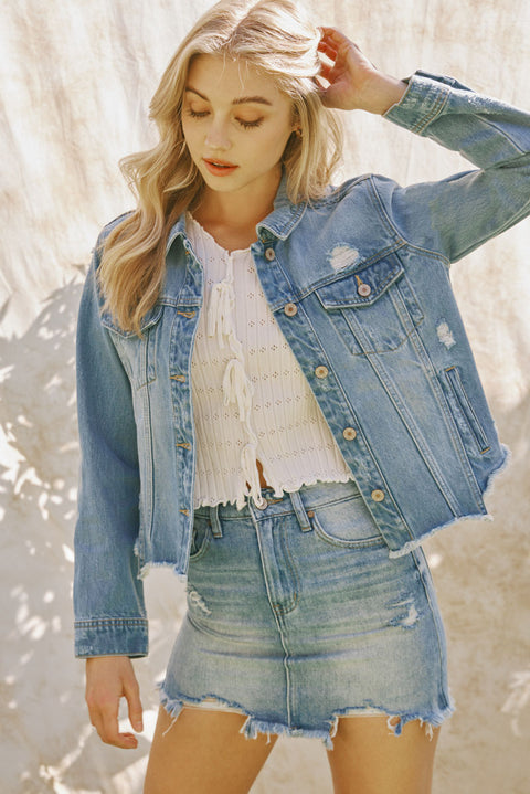 Bianca Distressed Denim Jacket