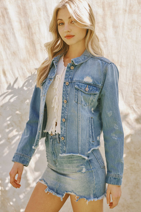 Bianca Distressed Denim Jacket