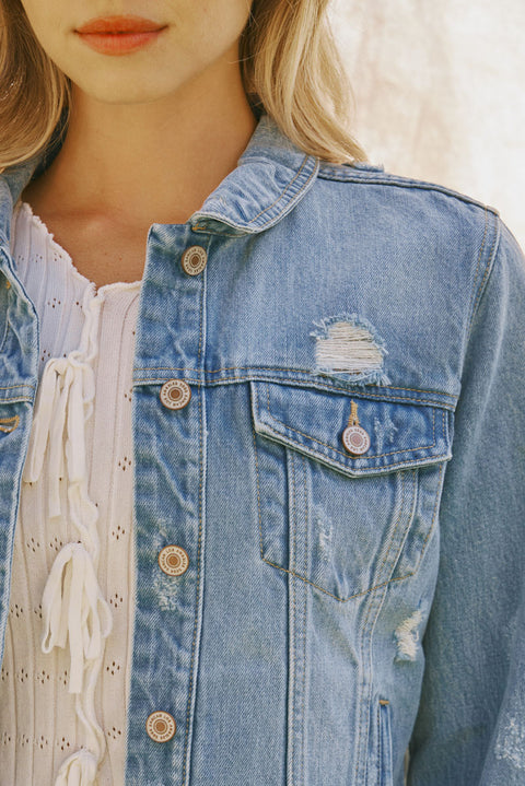 Bianca Distressed Denim Jacket