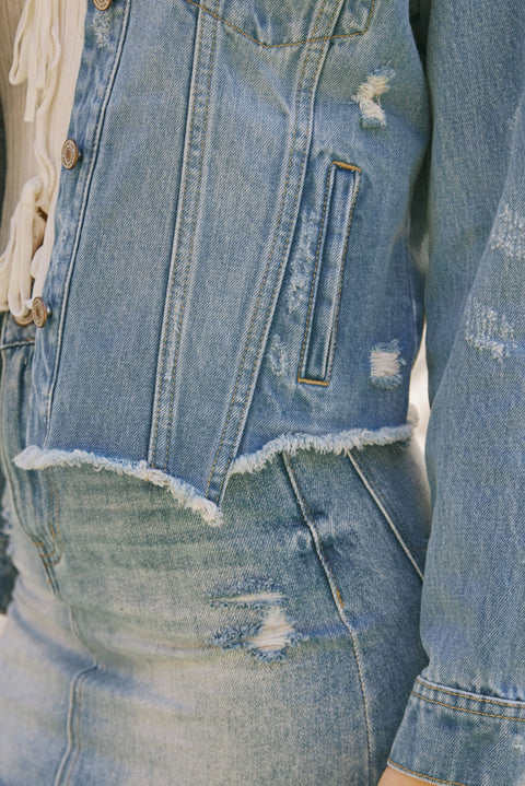 Bianca Distressed Denim Jacket