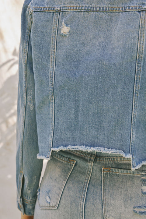 Bianca Distressed Denim Jacket