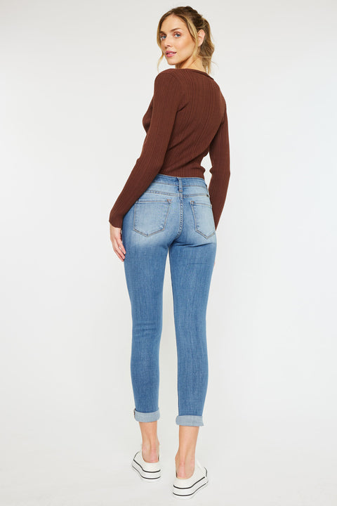 Caroline Mid Rise Ankle Skinny Jeans - Official Kancan USA