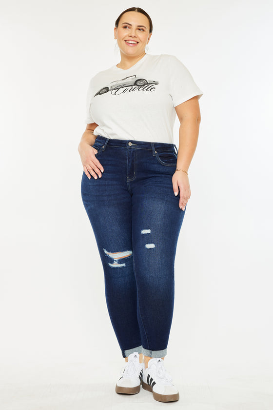 Berenice Mid Rise Ankle Skinny Jeans (Plus Size)